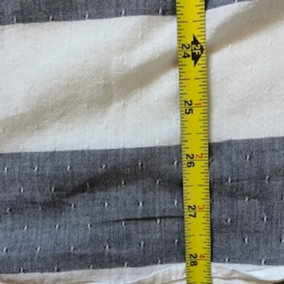 🧡3/15 Merona Gray White Stripe Long Sleeve Cotton Shirt Women's XXL/TTG - Picture 10 of 11
